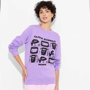 Women's Olivia Rodrigo Vampire Graphic Sweatshirt - Purple XXL